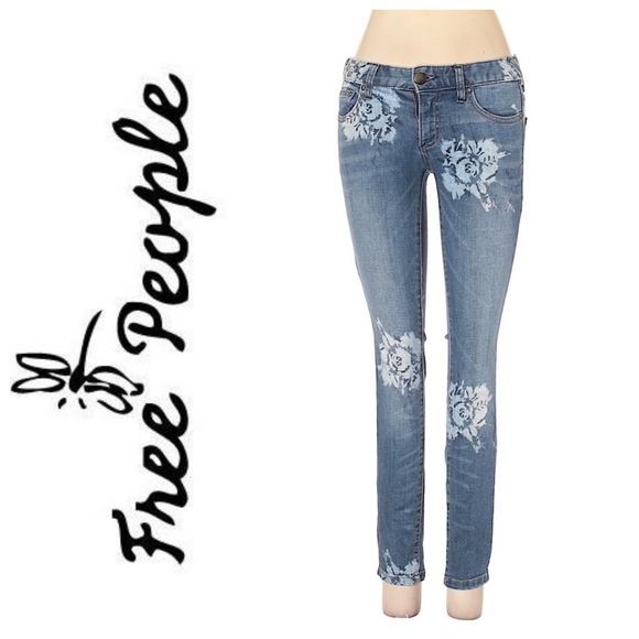 Free People Denim - 20%OFF NWT FREE PEOPLE  Floral Skinny Jeans